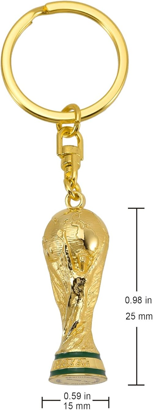 FIFA | 2026 World Cup 3D Rotating Trophy Keychain - Premium Zinc Alloy & Acrylic - Perfect for Keys & Bags