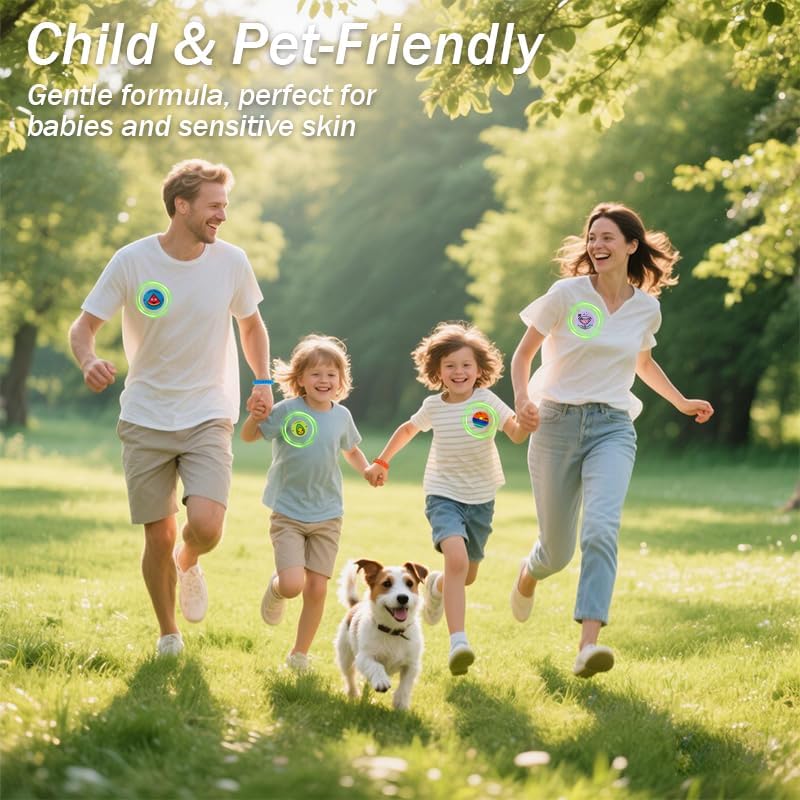 Skiennix Mosquito Repellent Stickers - 300 Pack for Kids & Adults | Natural Plant-Based with 6 Bracelets
