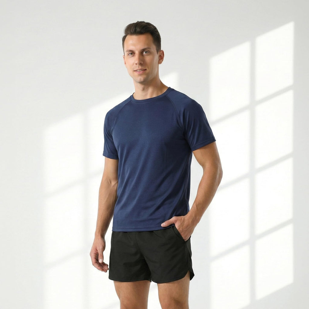 HYCOPROT Men’s Quick Dry Workout T Shirts Moisture Wicking Short Sleeve Athletic Loose Fit Undershirts Lightweight Breathable Activewear Tee Tops Fitness Clothing for Running Training Hiking Casual