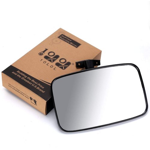 10L0L Universal Adjustable Golf Cart Convex Rear View Mirror for EZGO, Yamaha, Club Car