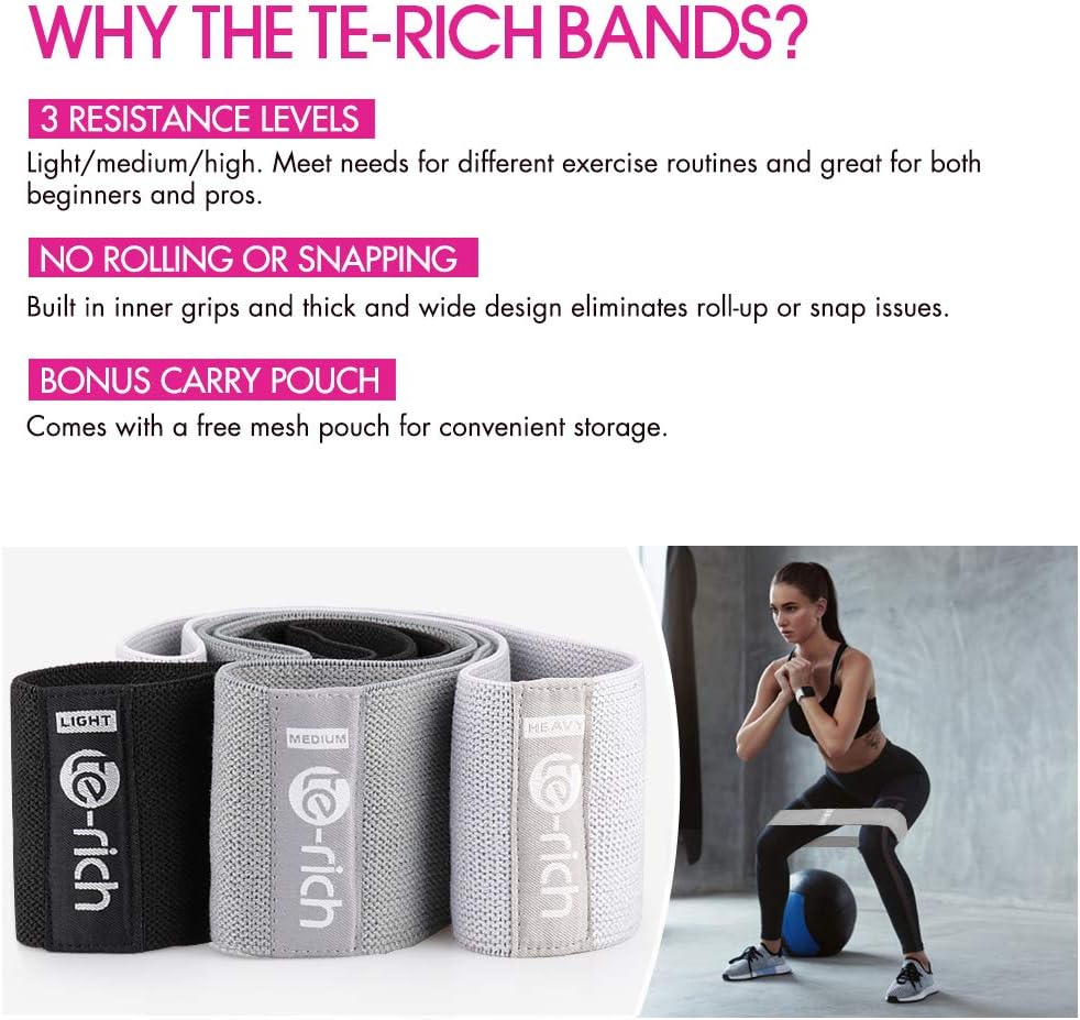 Skiennix Resistance Bands - Fabric Workout Bands for Men & Women | Thick Booty Loop Bands for Glutes & Legs