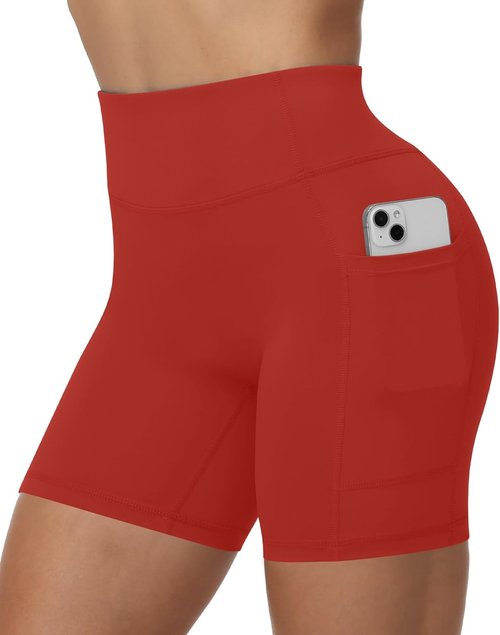 Moozava Women's Biker Workout Shorts - High Waist Tummy Control | 8"/5"/3" Spandex with Pockets for Gym & Yoga