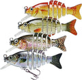 TRUSCEND Fishing Bass Lures Multi Jointed Topwater Life-Like Trout Swimbait Hard CrankBaits
