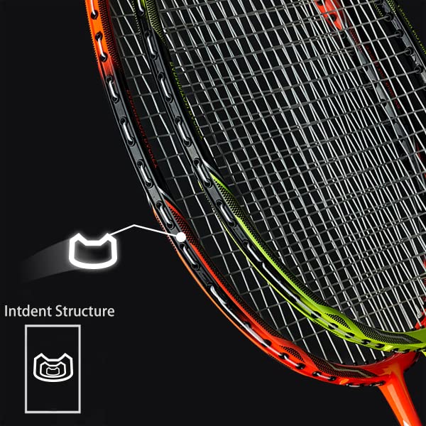 4-Pack Carbon Fiber Badminton Rackets Set - Lightweight Durable Sports Gear
