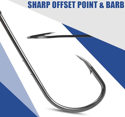 Baitholder Hooks Kit - 200pcs Barbed Shank Fishing Hooks | High Carbon Steel for Bass & Catfish