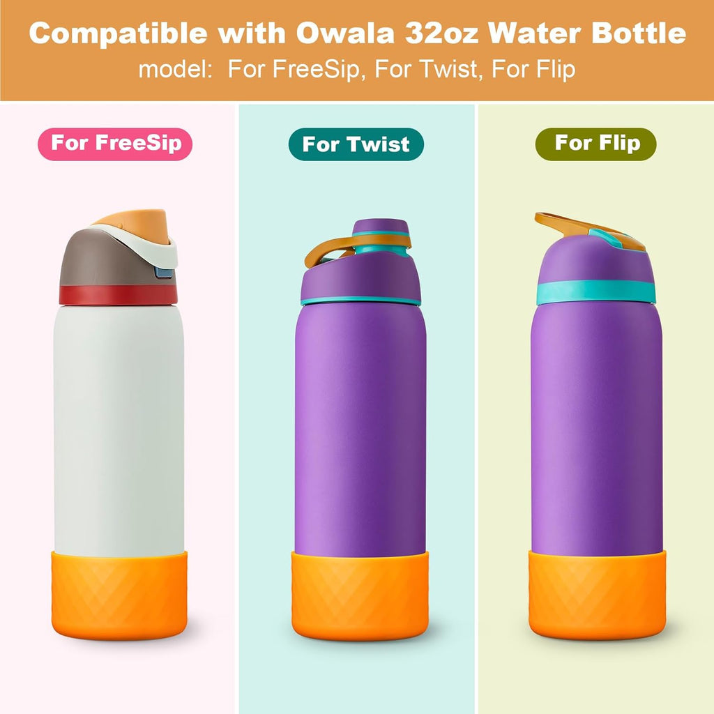 Silicone Boot for Owala Water Bottle 24 oz 32 oz 40 oz, Anti-Slip Protective Sleeve for FreeSip/Twist/Flip Stainless Steel Water Bottles Accessories