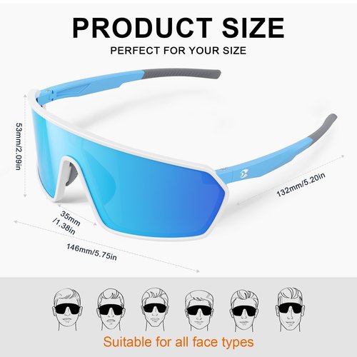 suoso Sports Cycling Sunglasses for Men: UV400 Protection Wrap Around Sun Glasses for Women Running Baseball Bike TR90