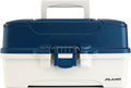 Plano Tackle Box - Three-Tray Design with Rust-Proof Brass Latch | Portable Blue/White Fishing Organizer