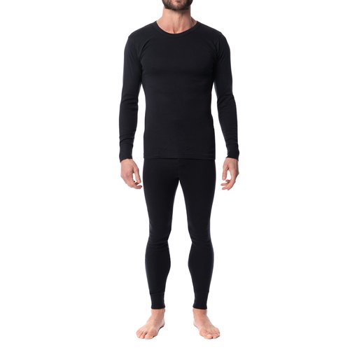 AMERICAN HEAVEN Men's Base Layer Thermal Underwear Set | 100% Cotton | Long Sleeve Top & Pant | Multi Packs