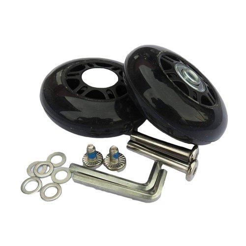 Byaning 2 Sets Luggage Suitcase Wheels Replacement,60/64/68/70/75/78mm Inline Outdoor Skate Replacement Wheels,Rubber Swivel Caster Wheels Repair Kits (OD:68 W:24 ID:6 Axles: 35)