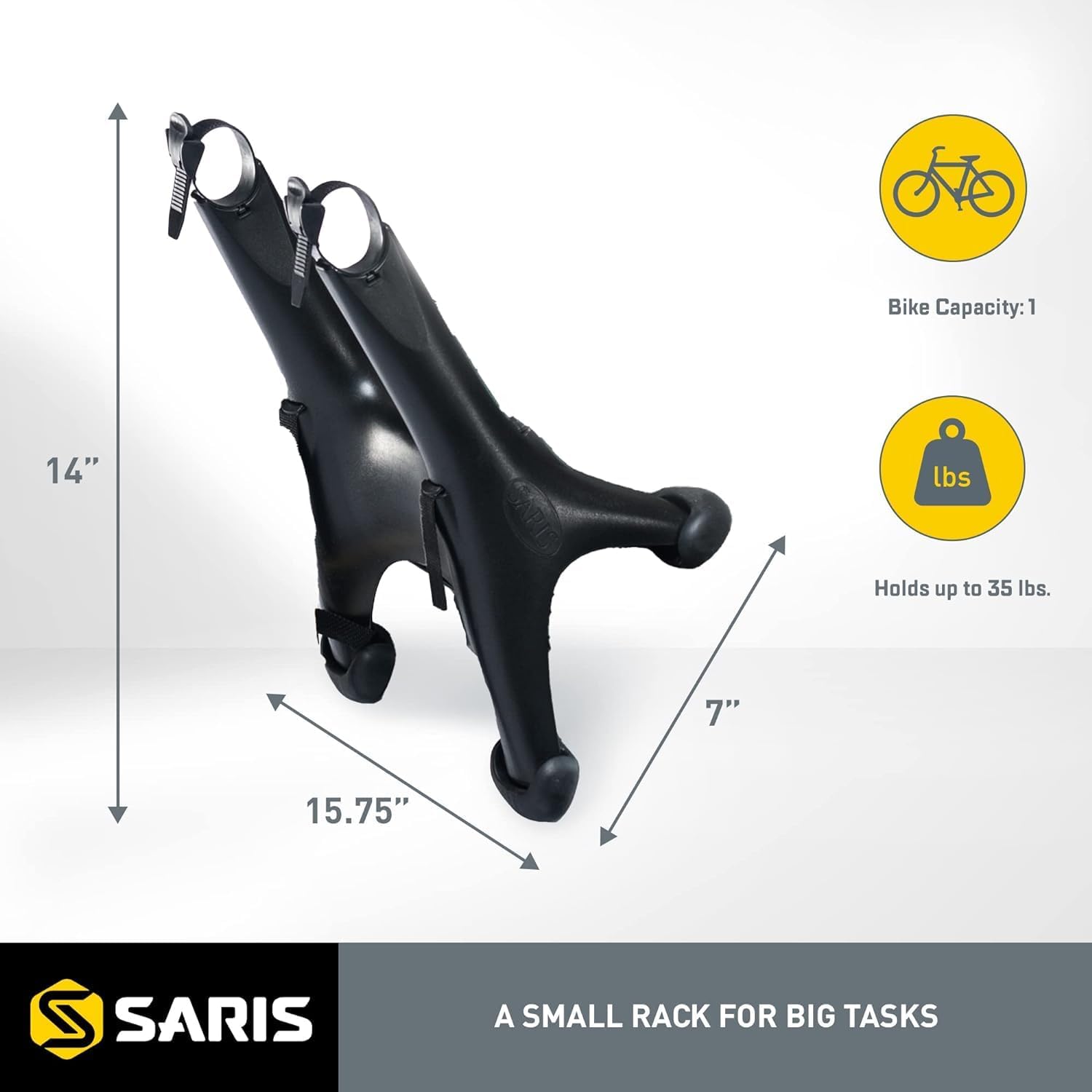 Saris Solo Bike Rack - Lightweight Trunk Mount 1-Bike Carrier for Cars & SUVs - Tool-Free & Compact