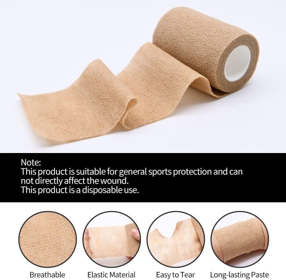 Self-Adhesive Bandage Wraps by 12Pcs | 2in x 5 Yards - Ideal for Sports, Wrist, Ankle Support