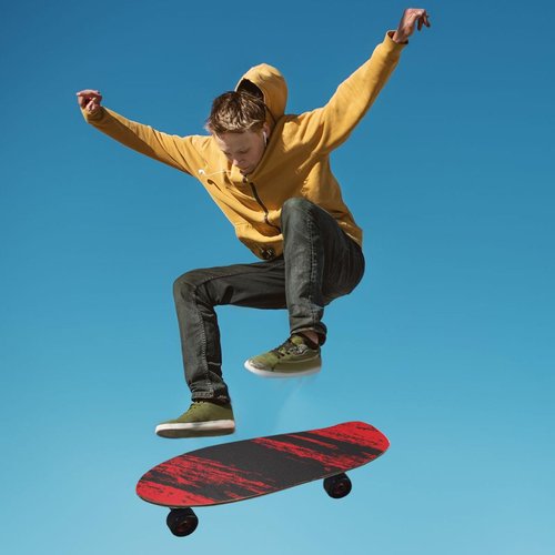 ElliTarr Skateboard Grip Tape Sheet 44 x 10 Inch Longboard Grip Tape Griptape Skateboard Scooter Sandpaper Griptape Red and Black