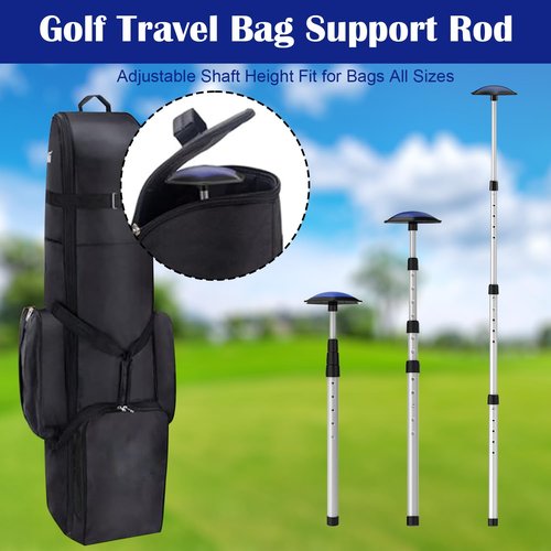 Mevfiya Golf Travel Bag Support Pole,Aluminium Golf Travel Bag Pole 52In to Protect Golf Clubs from Impacts,Retractable Shaft Fit Golf Bag (Blue)