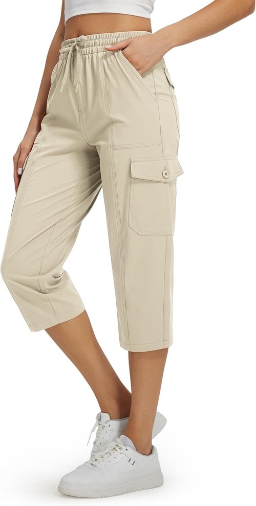 Libin Women's Capri Pants - Quick Dry, Water-Resistant Cargo Capris for Travel & Hiking | Summer Style
