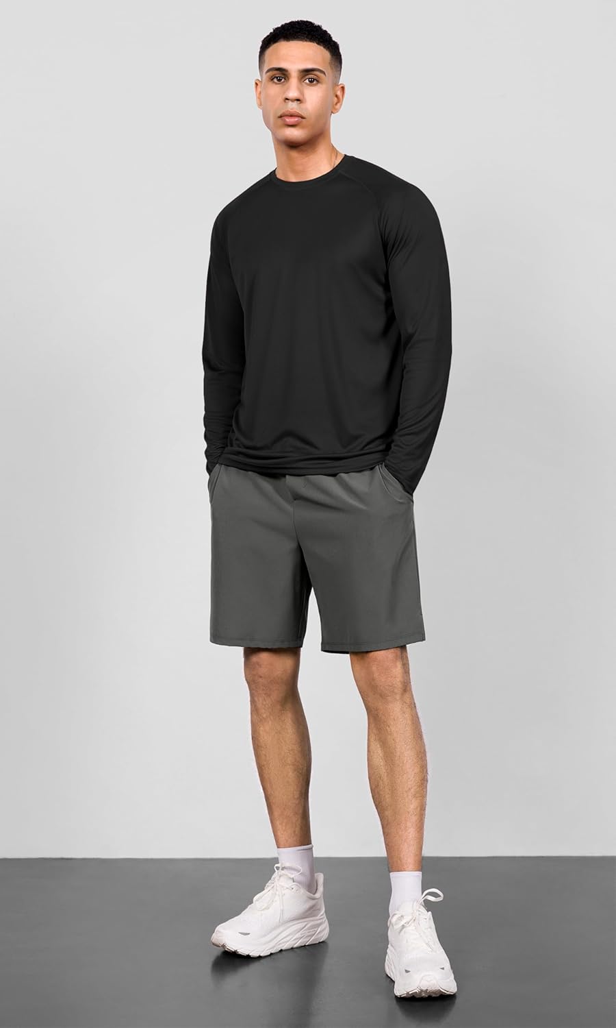 ODODOS Men's Quick Dry Long Sleeve Shirts - UPF 50+ Sun Protection Athletic Tops for Fishing & Workouts