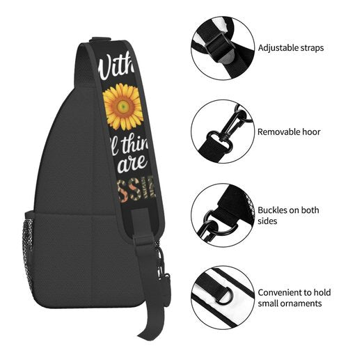 Jesus Christian Cross Crossbody Sling Bag For Women Men Adjustable Chest Bag Cute Shoulder Backpack Daypack For Sport Travel Hiking