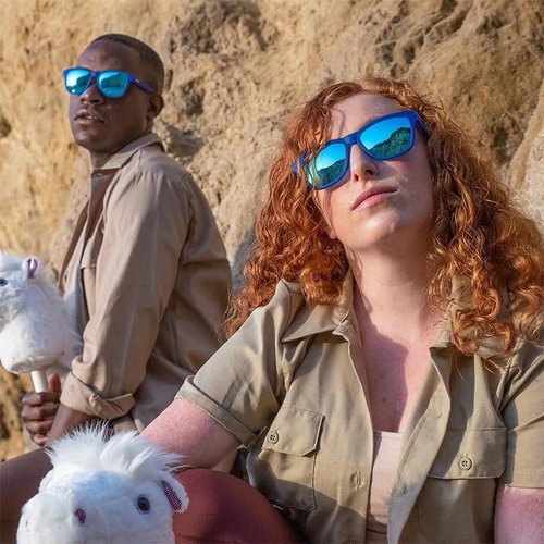 Goodr Falkor's Fever Dream Polarized Sunglasses - Dark Blue Frame with Light Blue Mirrored Lenses | UV400 Protection, Medium Size