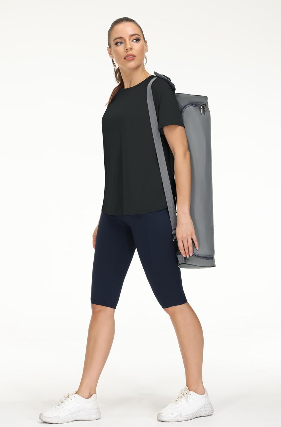 The Gym People Women's Breathable Short Sleeve Workout Shirts - Athletic Yoga Tees with Side Slits