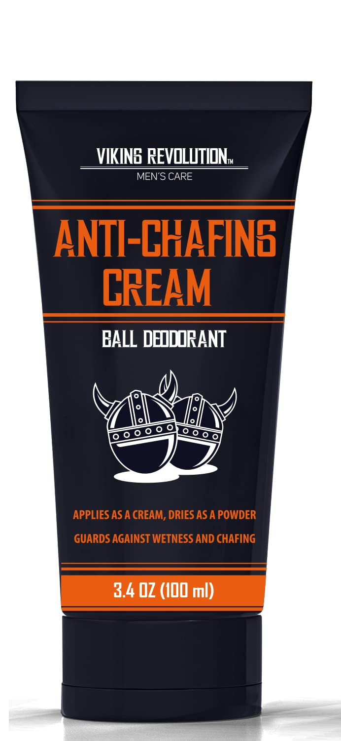 Viking Revolution Balls Deodorant With Aloe Vera and Purslane - Groin and Crotch Anti-Chafing Cream for Men - Quick Drying, Talc-Free Ball Cream 3.4oz
