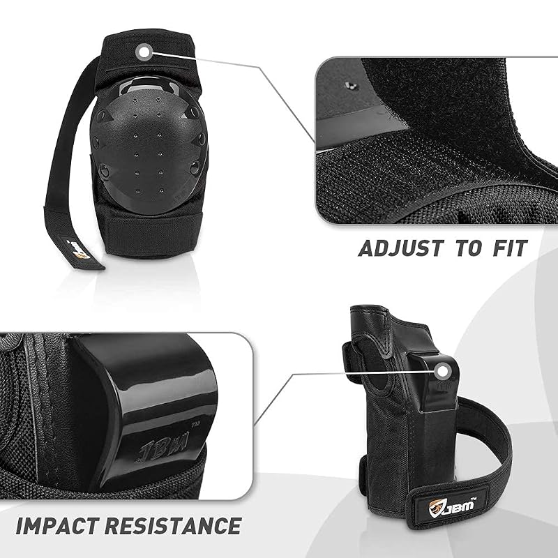 JBM Protective Gear Set for Beginners to Pros, Helmet with Knee Elbow Pads & Wrist Guards, Gray Large