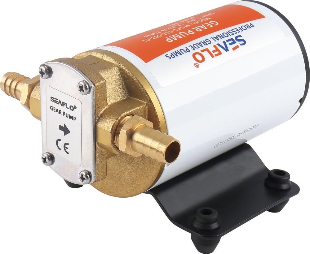 SEAFLO 12V Self-Priming Gear Pump - 3.2 GPM Diesel Fuel Transfer with Reversible Flow & Copper Impeller