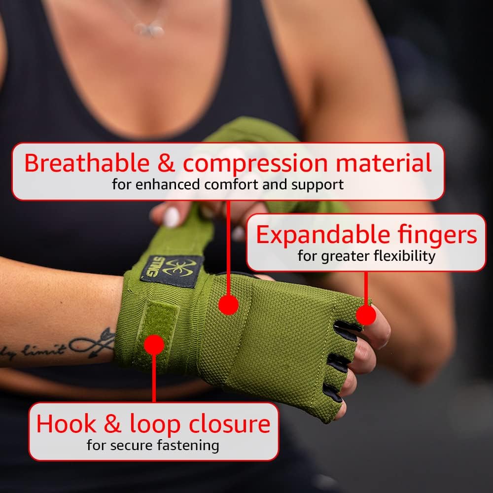 STING Boxing Hand Wrap Gloves - Elasticized Quick Fit for MMA Training | Black, Large