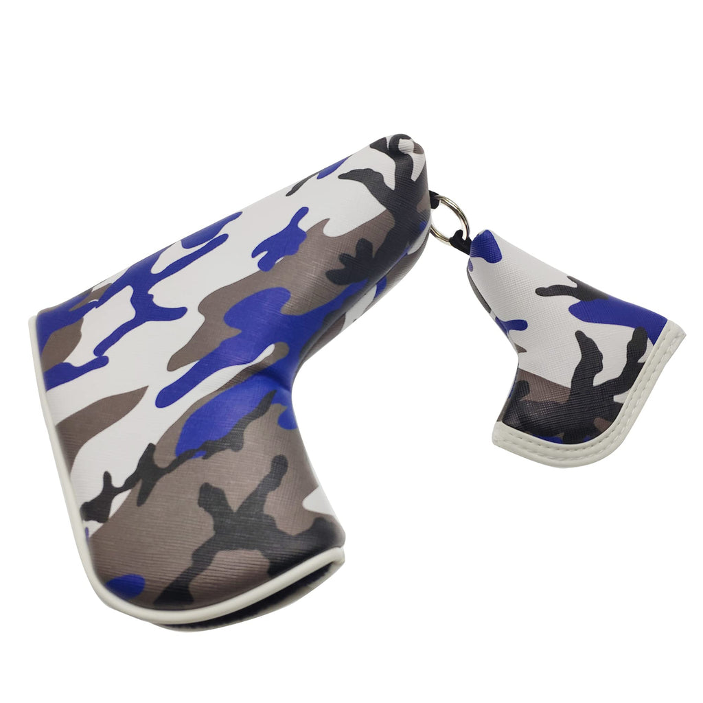 SEACLOUD Golf Blade Putter Cover Head Camouflage Pattern Headcover Protection with Magnetic Closure Headcovers Blue