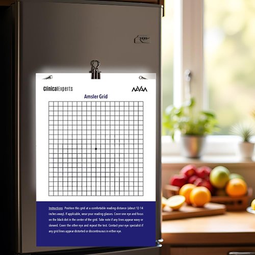 Amsler Eye Grid - Magnetic Daily Vision Screening Tool for Macular Degeneration & Glaucoma | 1 Pack