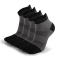 Men's Five Finger Toe Socks - Cotton Compression Crew Athletic Socks, 4 Pairs (Size 7-11) - Black