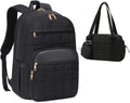 CAMTOP Work Backpack - Insulated Travel Backpack for Women | Puffer Quilted Design, Fits 15.6 Inch, Black