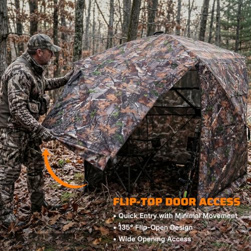 360° See-Through Pop-Up Ground Hunting Blind for 2-3 Hunters