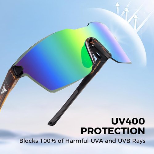 KastKing Tarkio Polarized Fishing Sunglasses - UV400 Protection, Rimless Wrap Design, Large Lenses