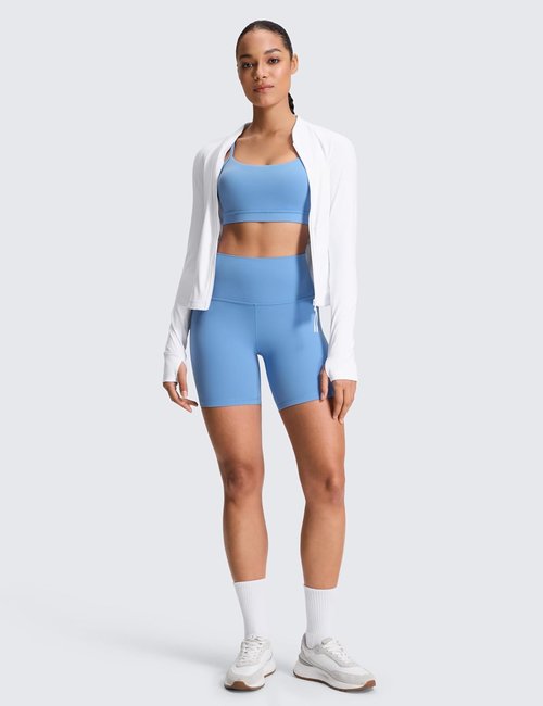 CRZ YOGA ButterLuxe Biker Shorts - High Waisted Spandex for Running & Yoga | Women's 6" Length