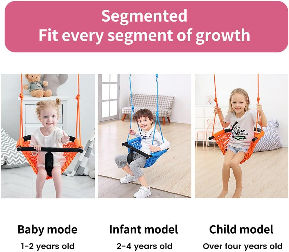 Skiennix 2-in-1 Toddler Swing - Adjustable Heavy-Duty Seat for Indoor/Outdoor Use | Pink
