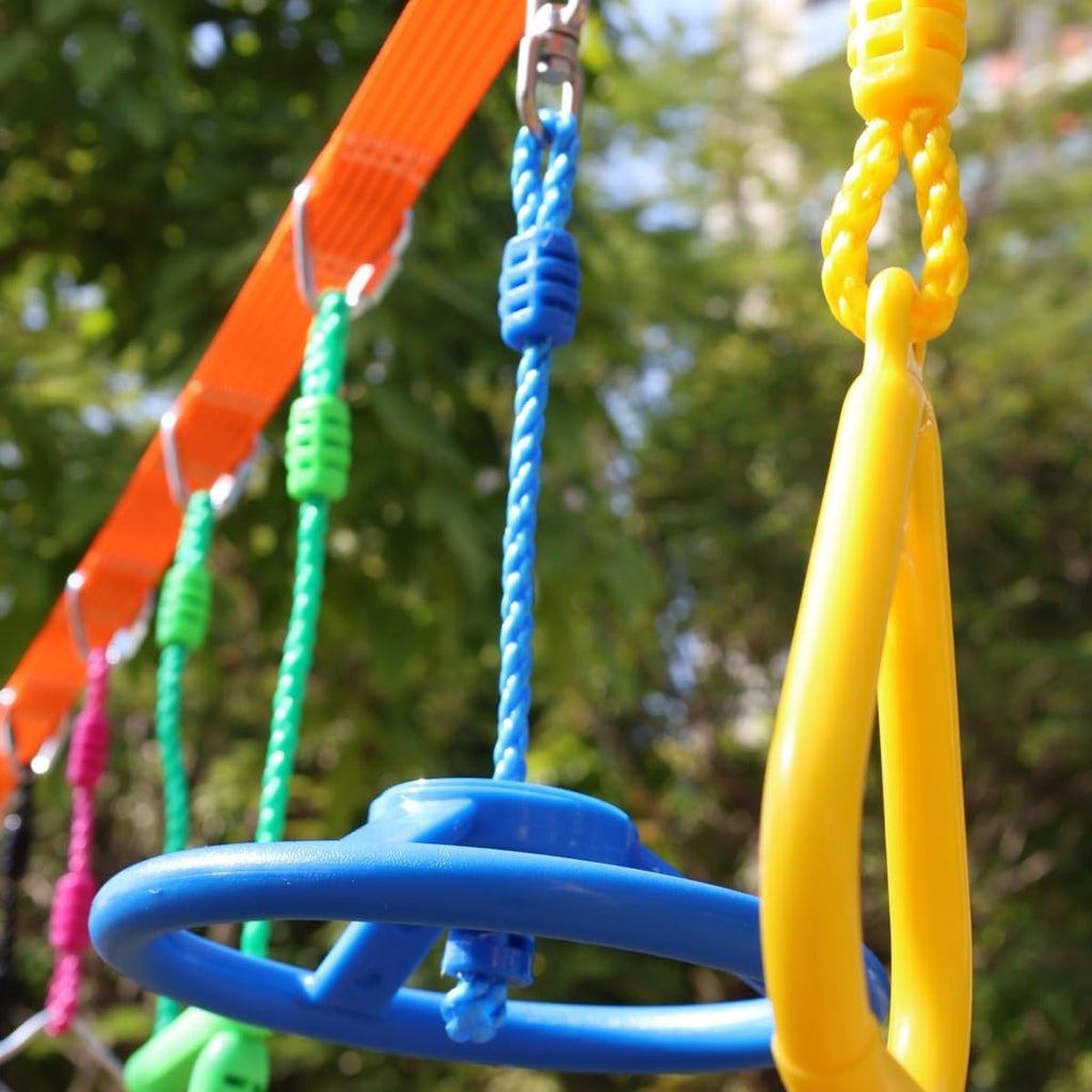 Skiennix Climbing Gymnastic Rings - Durable Ninja Obstacle Course for Kids' Outdoor Play