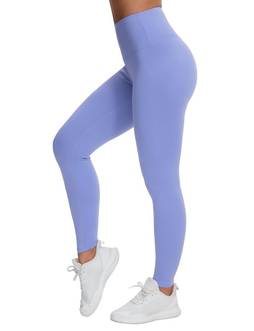 THE GYM PEOPLE Women's High Waist Yoga Leggings Ultra Stretchy Soft Breathable Tummy Control Running Workout Pants Lavender Purple