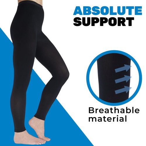Extra Wide Compression Leggings for Women 20-30mmHg - Footless Compression Support Stockings for Edema, Arthritis, Swelling, Varicose Veins - Black, 5X-Large - A717BL8