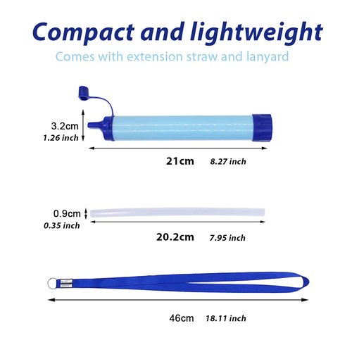 4 Pack Personal Water Filter Straws - Portable Survival Gear for Hiking, Camping & Travel