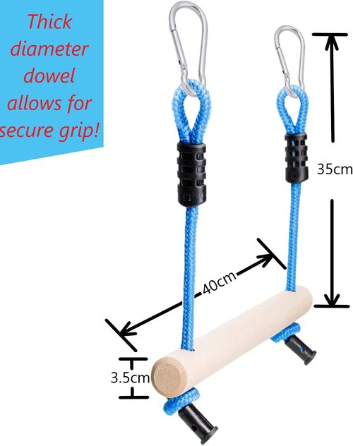 Lily's Things Monkey Bars for Kids - 2 Pack Ninja Slackline Accessories for Backyard Playsets