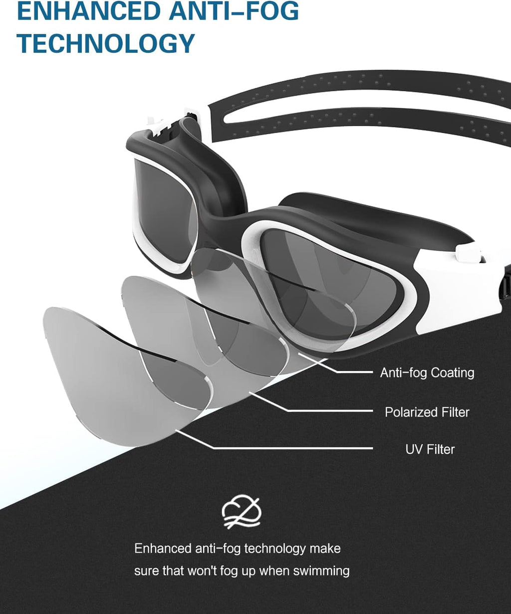 Polarized Swim Goggles by [Brand Name] - Anti-Fog & UV Protection for Men and Women