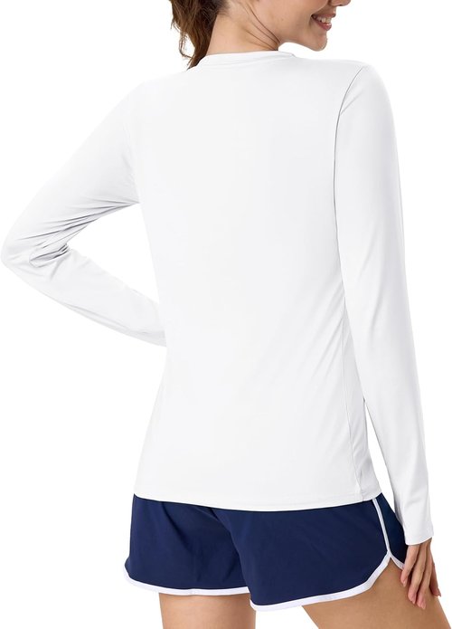 MAGCOMSEN Women's Long Sleeve Rash Guard | UPF 80+ Quick Dry Sun Shirt for Swim & Workout