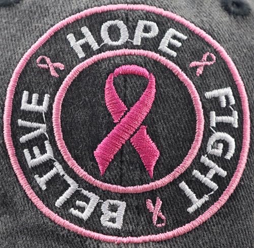Women’s Breast Cancer Hope & Fight Baseball Cap - One Size Black