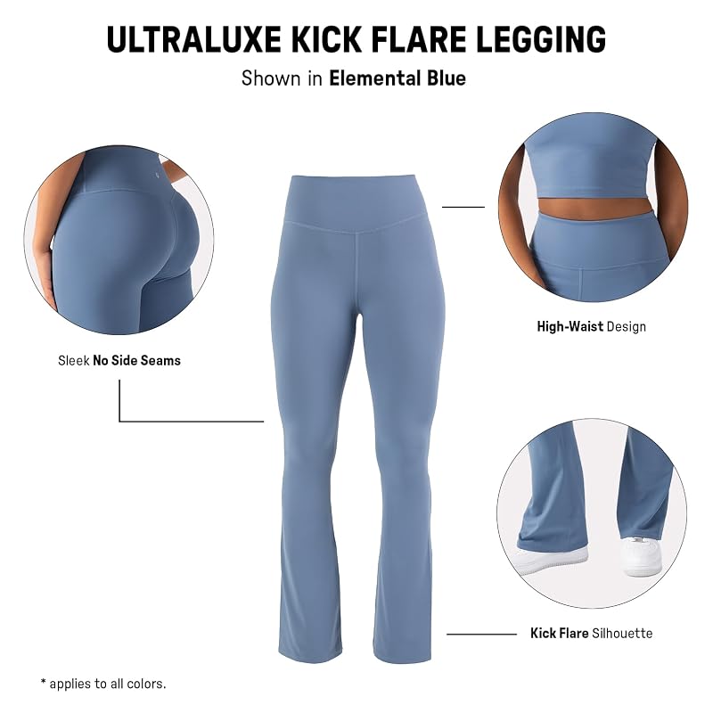 Active Women's UltraLuxe Kick Flare High Waist Leggings, 32" Inseam, X-Large, Black
