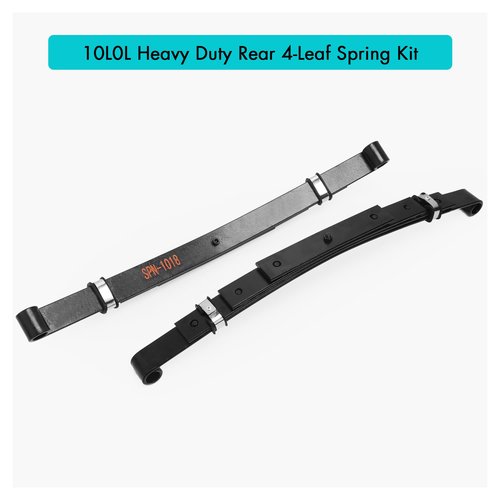 10L0L Heavy Duty Golf Cart Rear Leaf Spring Kit - 4-leaf Spring with Bushings & Sleeves for EZGO TXT Golf Cart 1995-2013