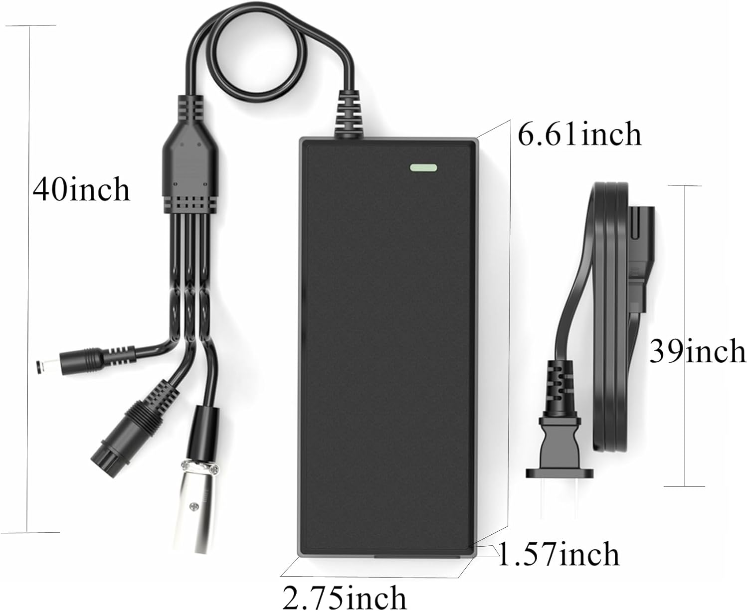 Skiennix Electric Ebike Charger - 54.6V 2A with 3 Plugs for 48V Battery | Compatible with F1, F2 Models