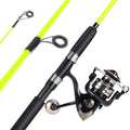 Catfish Fishing Rod and Reel Combo, 2-Piece Spinning Combo, Graphite & Glass Blanks, Yellow 6.9ft MH 3000 Reel