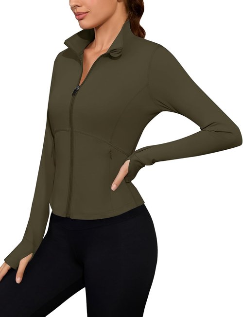Avoogue Women's Lightweight Active Jacket - Full Zip Workout & Yoga Outerwear with Pockets