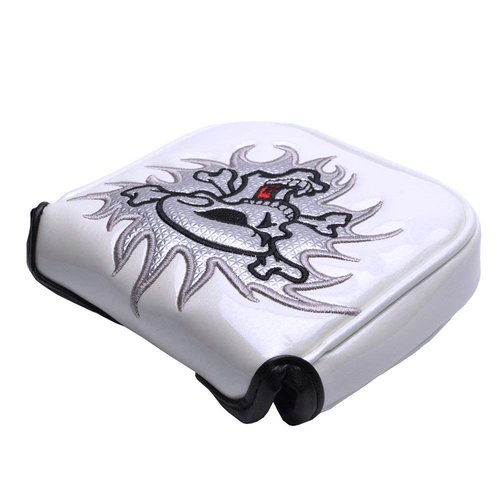 PLUSKER Skull Square Golf Mallet Putter Cover Magnetic Closure Creative White Golf Club Putters Headcover