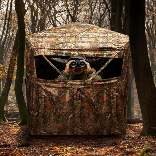 FUNHORUN 2-3 Person 270° See Through Pop-Up Hunting Blind for Deer & Turkey